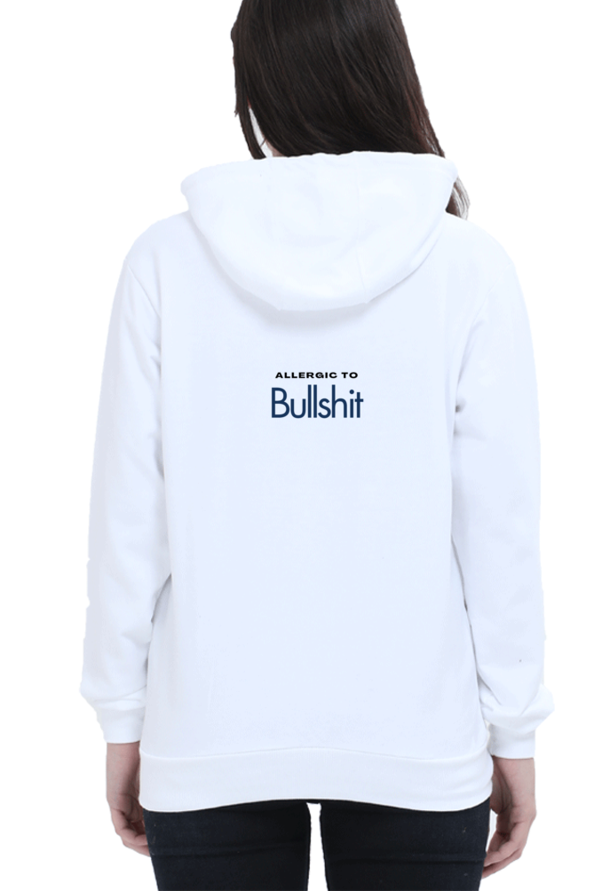 Allergic to bullshit- slogan hooded sweatshirt for womenAllergic to bullshit- slogan hooded sweatshirt for women