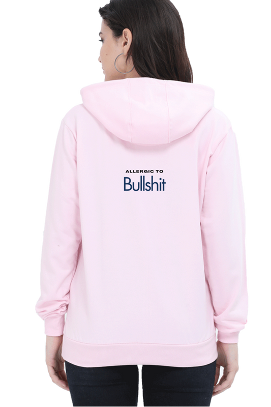 Allergic to bullshit- slogan hooded sweatshirt for womenAllergic to bullshit- slogan hooded sweatshirt for women