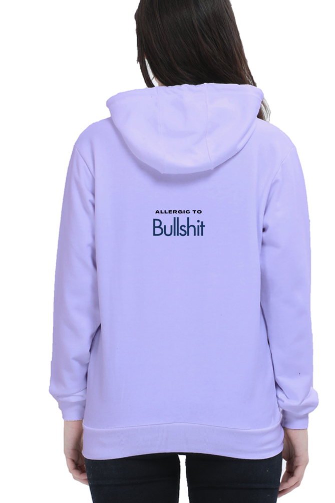 Allergic to bullshit- slogan hooded sweatshirt for women