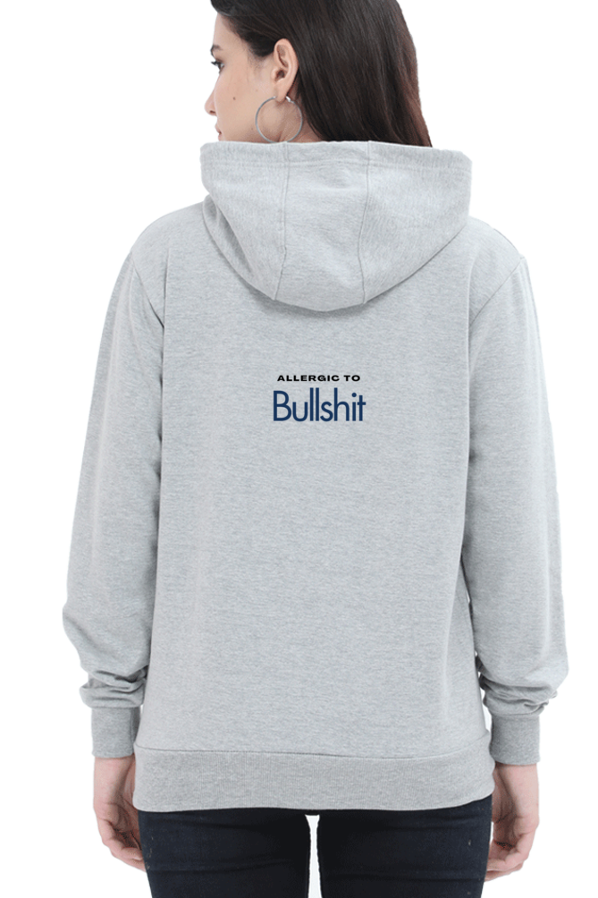 Allergic to bullshit- slogan hooded sweatshirt for women