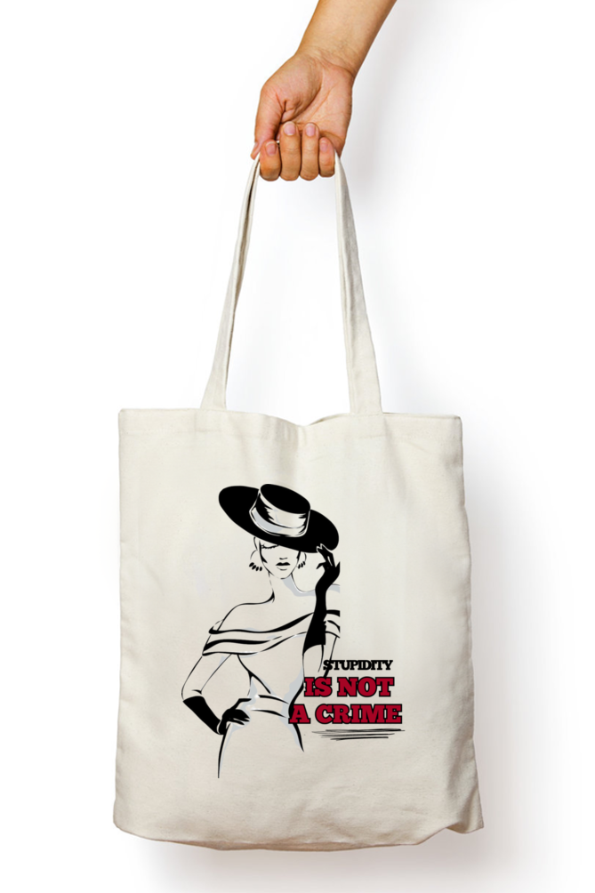 Stupidity is not a crime- Tote bag with Zipper