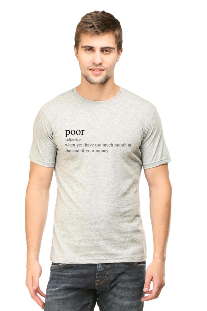 POOR- Men's Round Neck regular Fit Cotton T-shirt