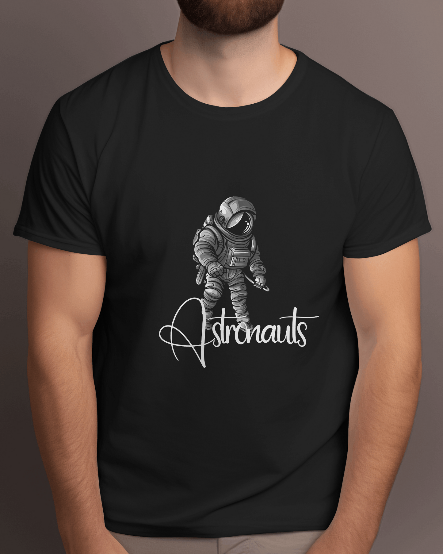 Men's Round Neck Half Sleeve Tshirt- Astronaut