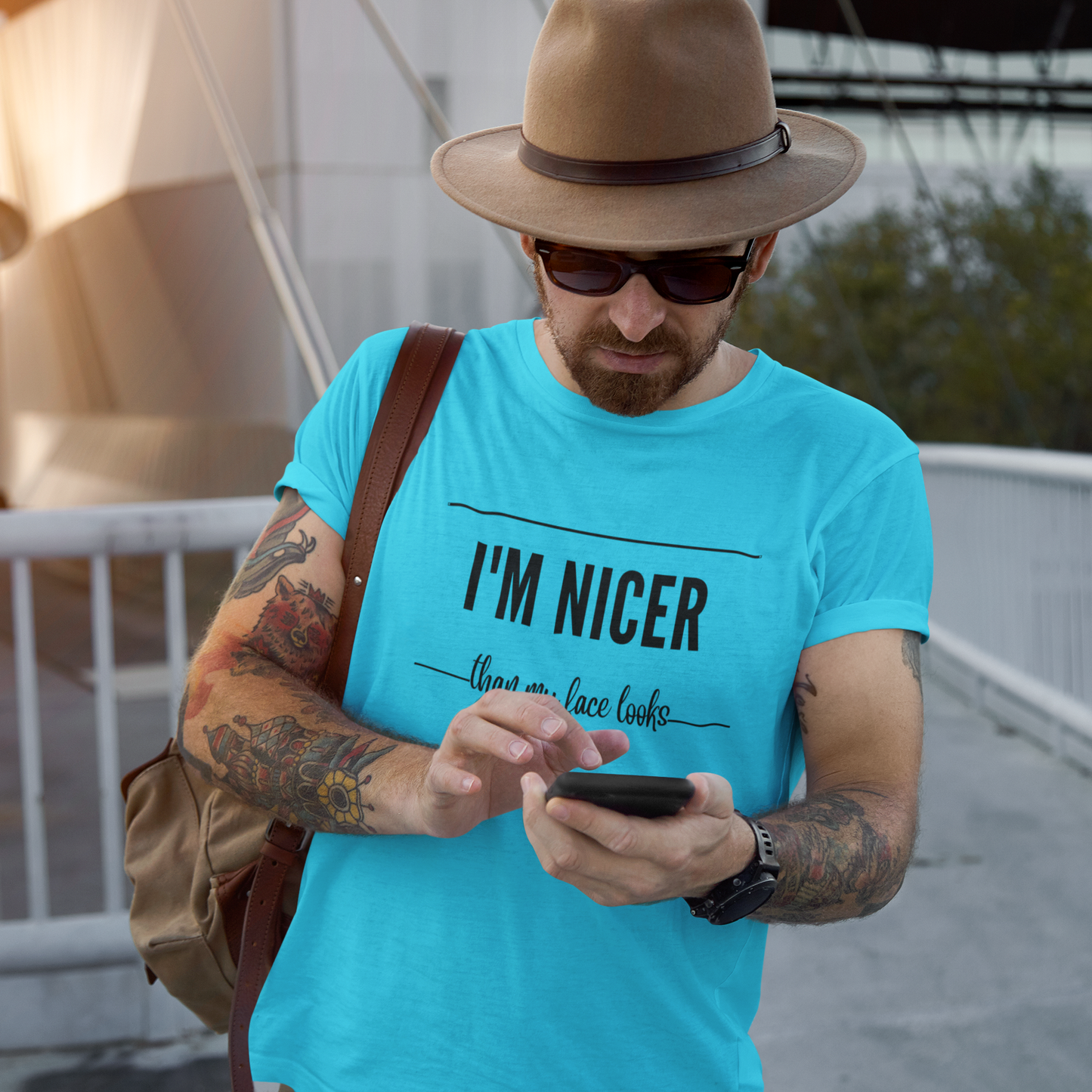 I’m Nicer Than My Face Looks Round neck half sleeve tshirt