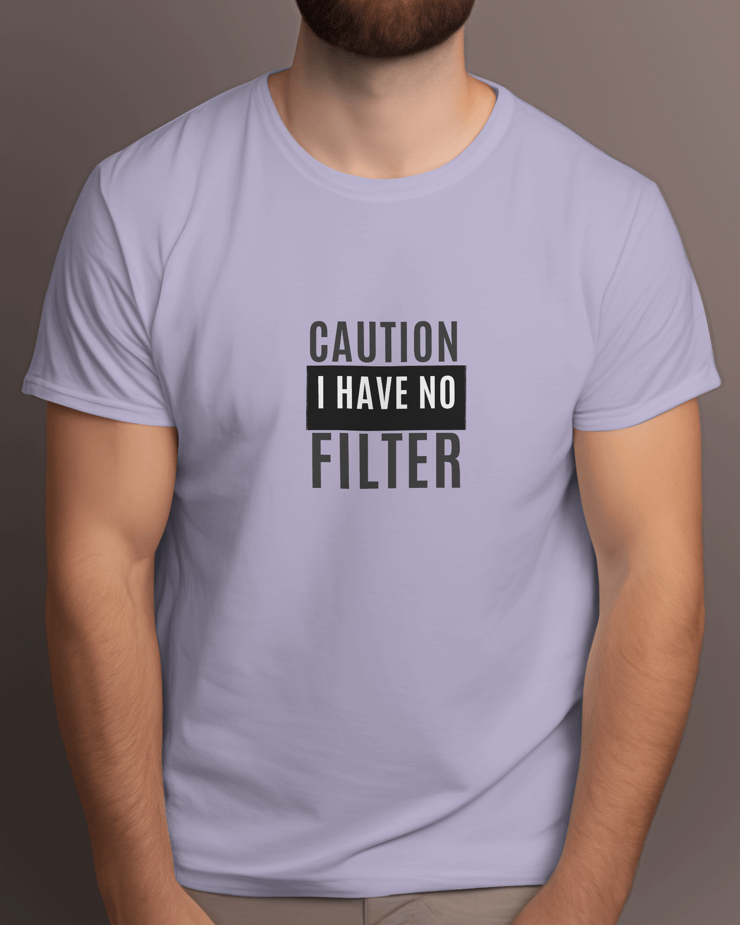 Caution I have no filter Round Neck _ Unisex Regular Fit