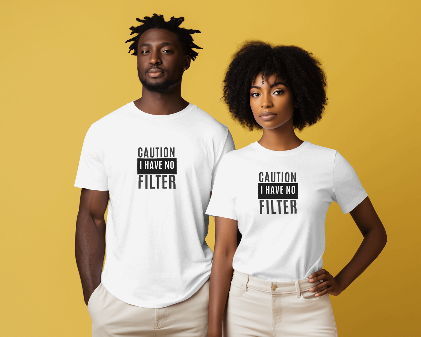 Caution I have no filter Round Neck _ Unisex Regular Fit