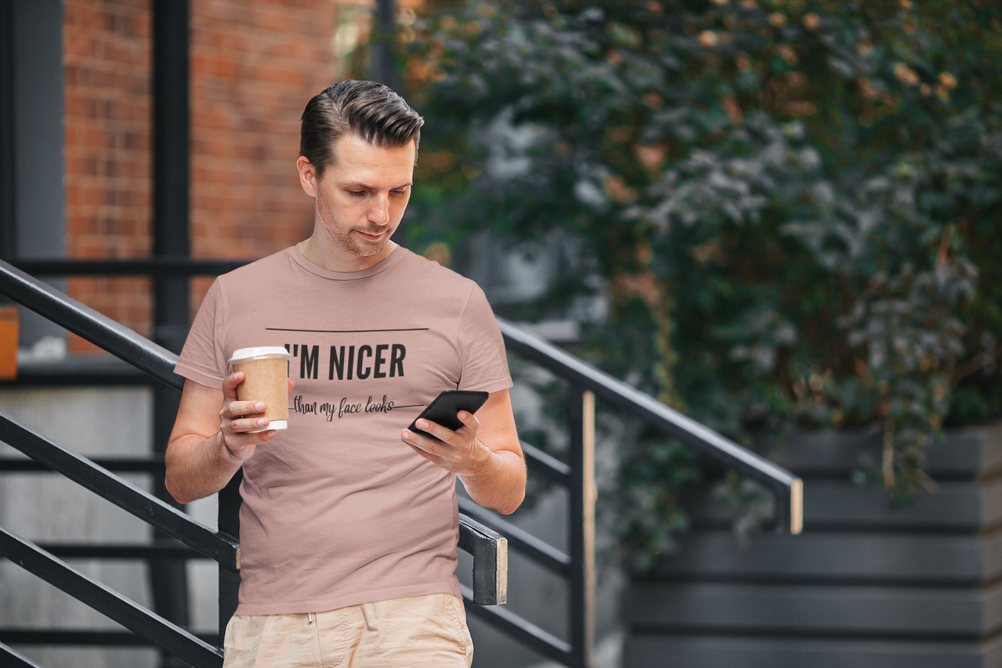 I’m Nicer Than My Face Looks Round neck half sleeve tshirt