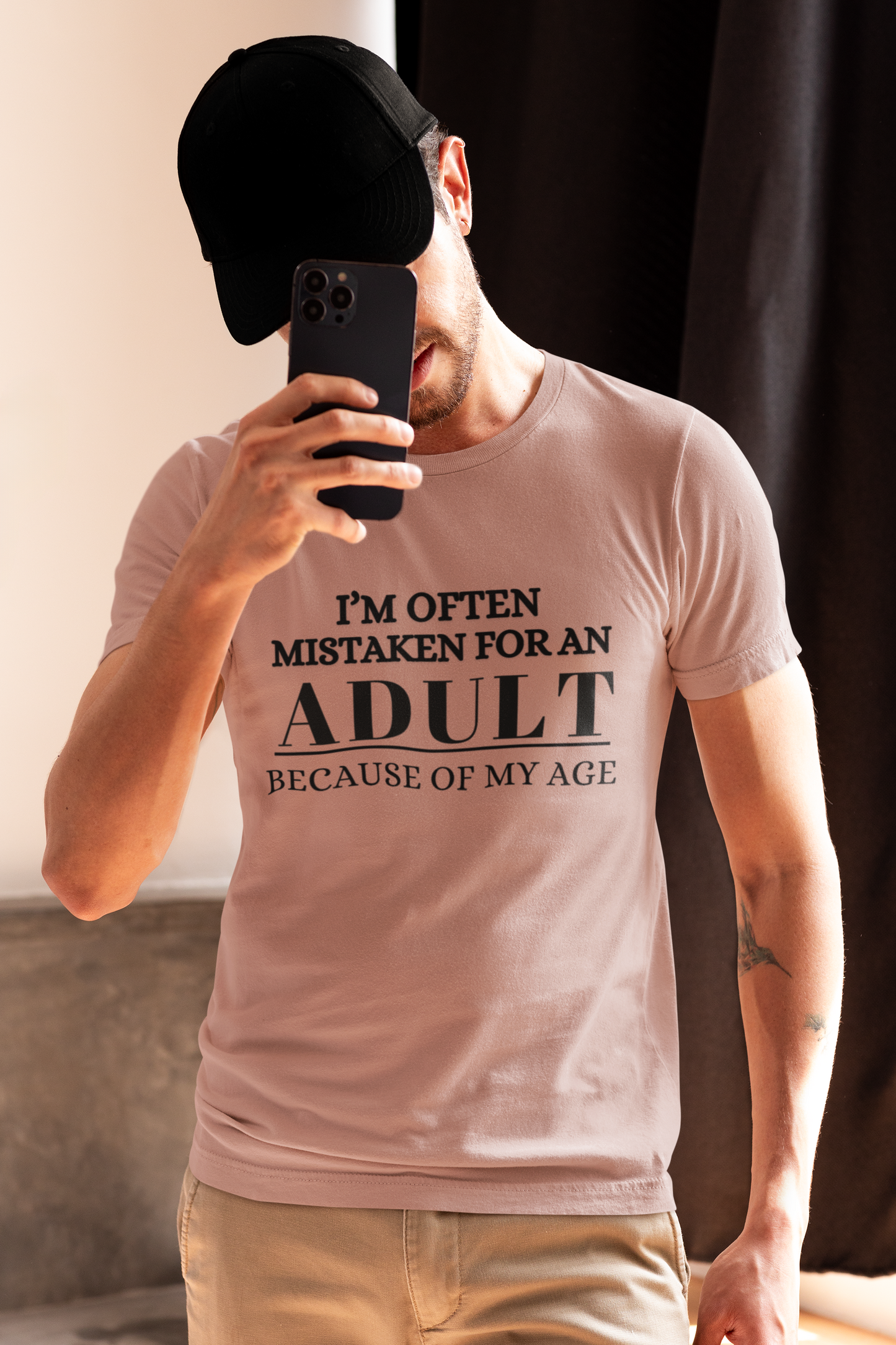 I'm mistaken for an adult- round neck regular T-shirt