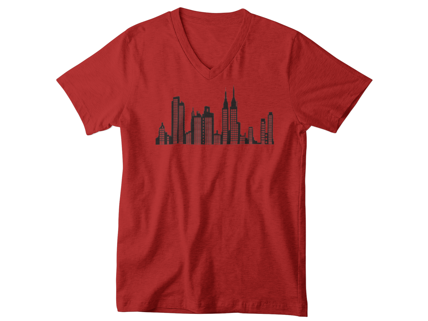 V neck Mens Tshirt City Lights