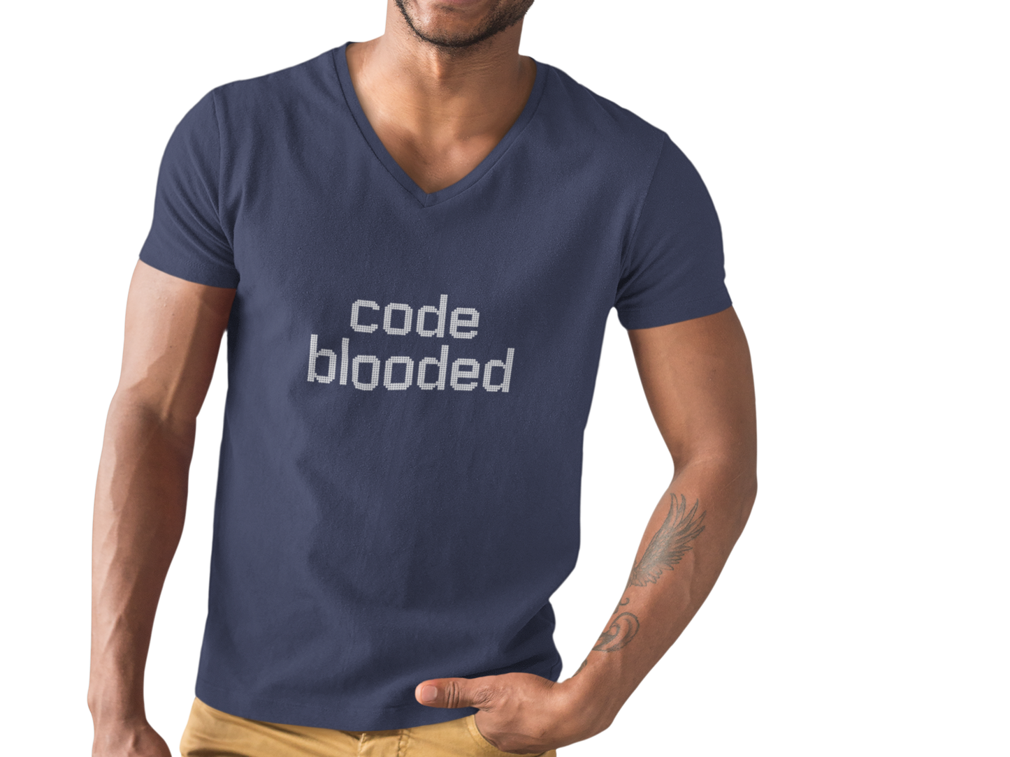 Code-blooded - V neck tshirt