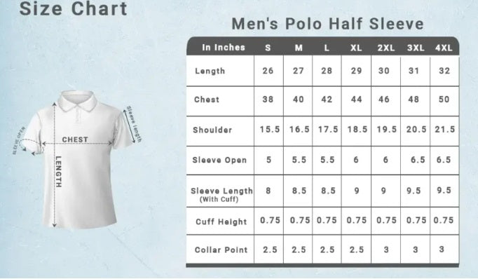 Male Polo T-shirt with  pocket Print  (no pocket)