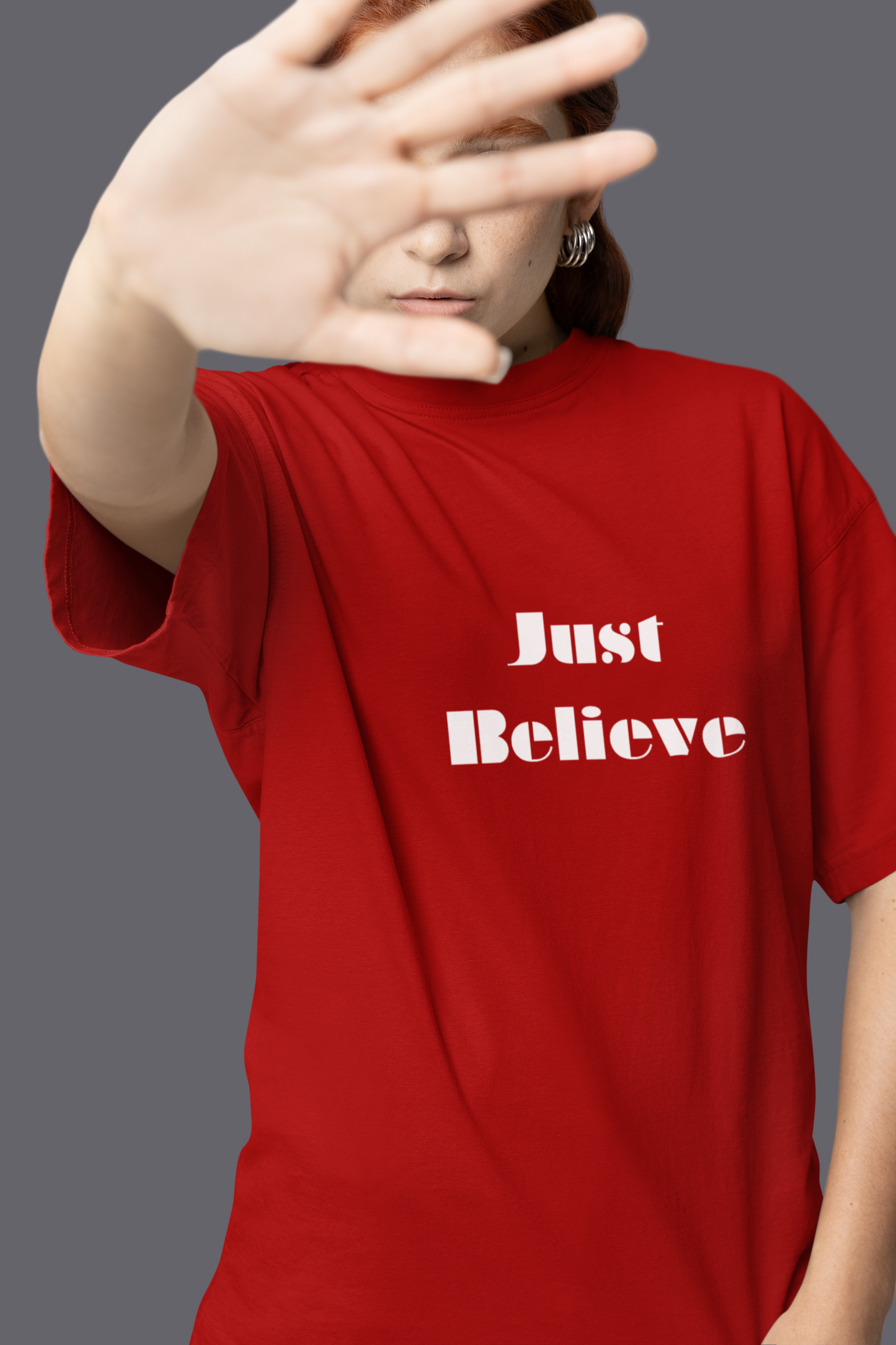 Just Believe - mens oversized tshirt