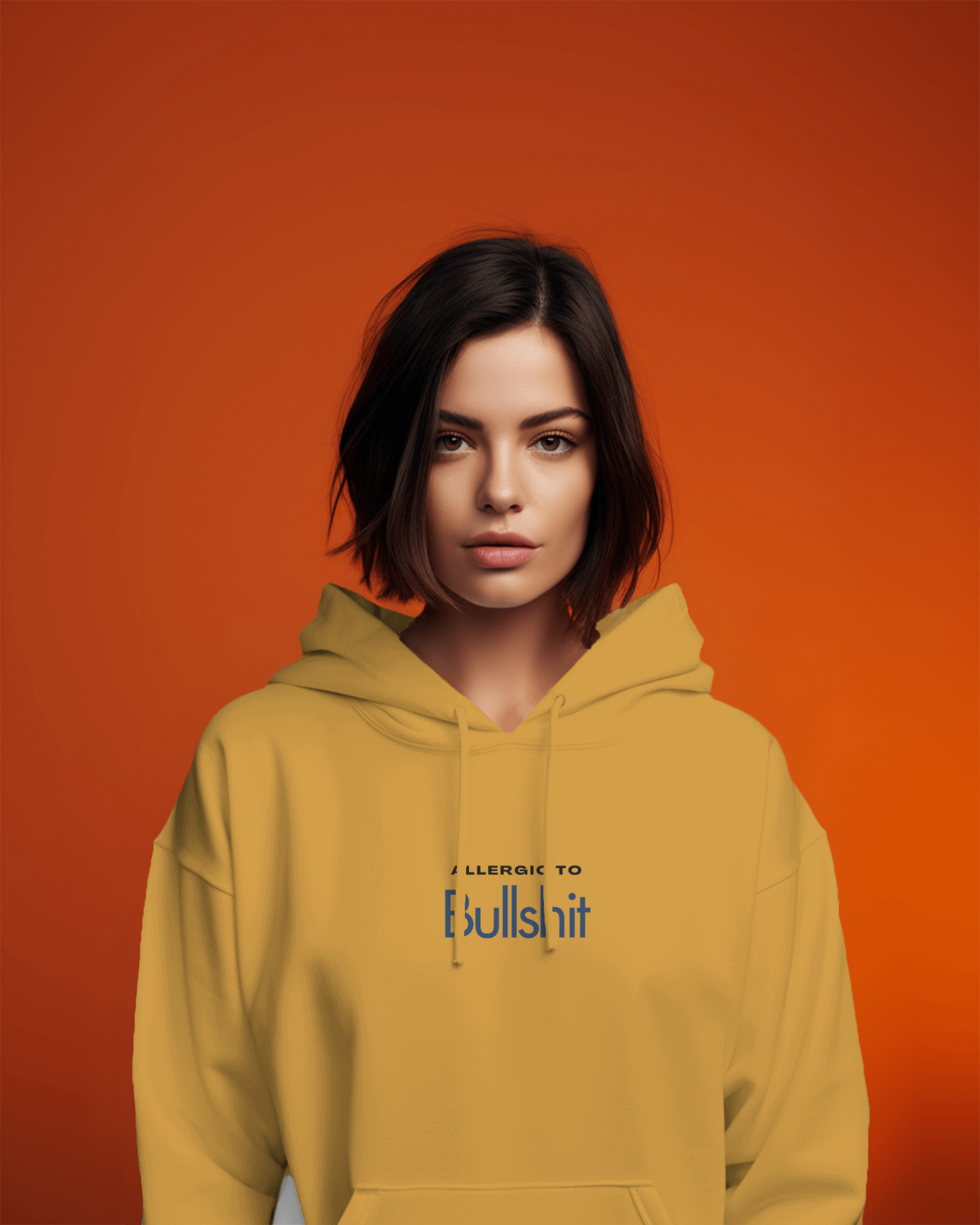 Front slogan print sweatshirt for women Allergic to bullshit
