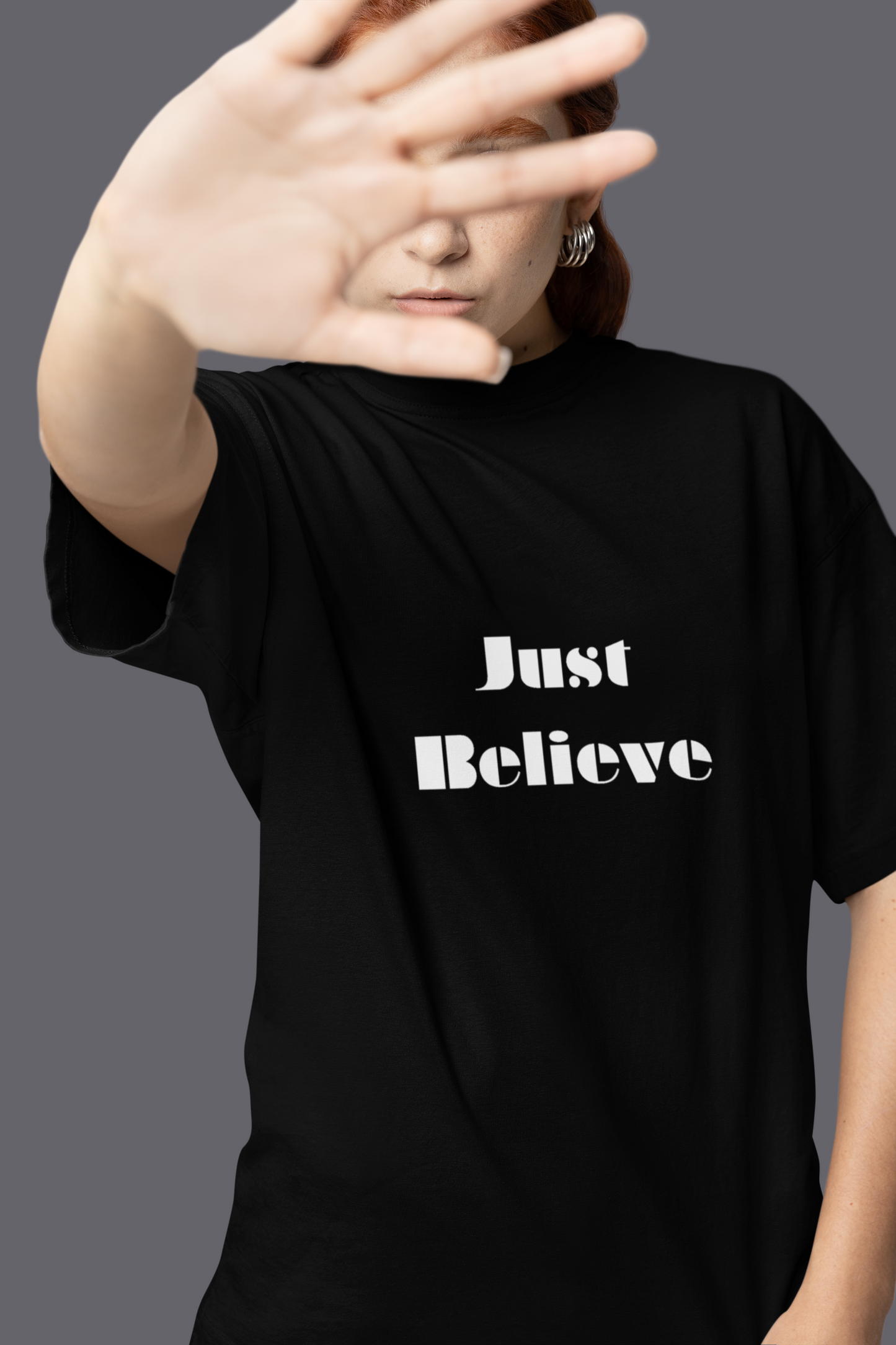 Just Believe - mens oversized tshirt