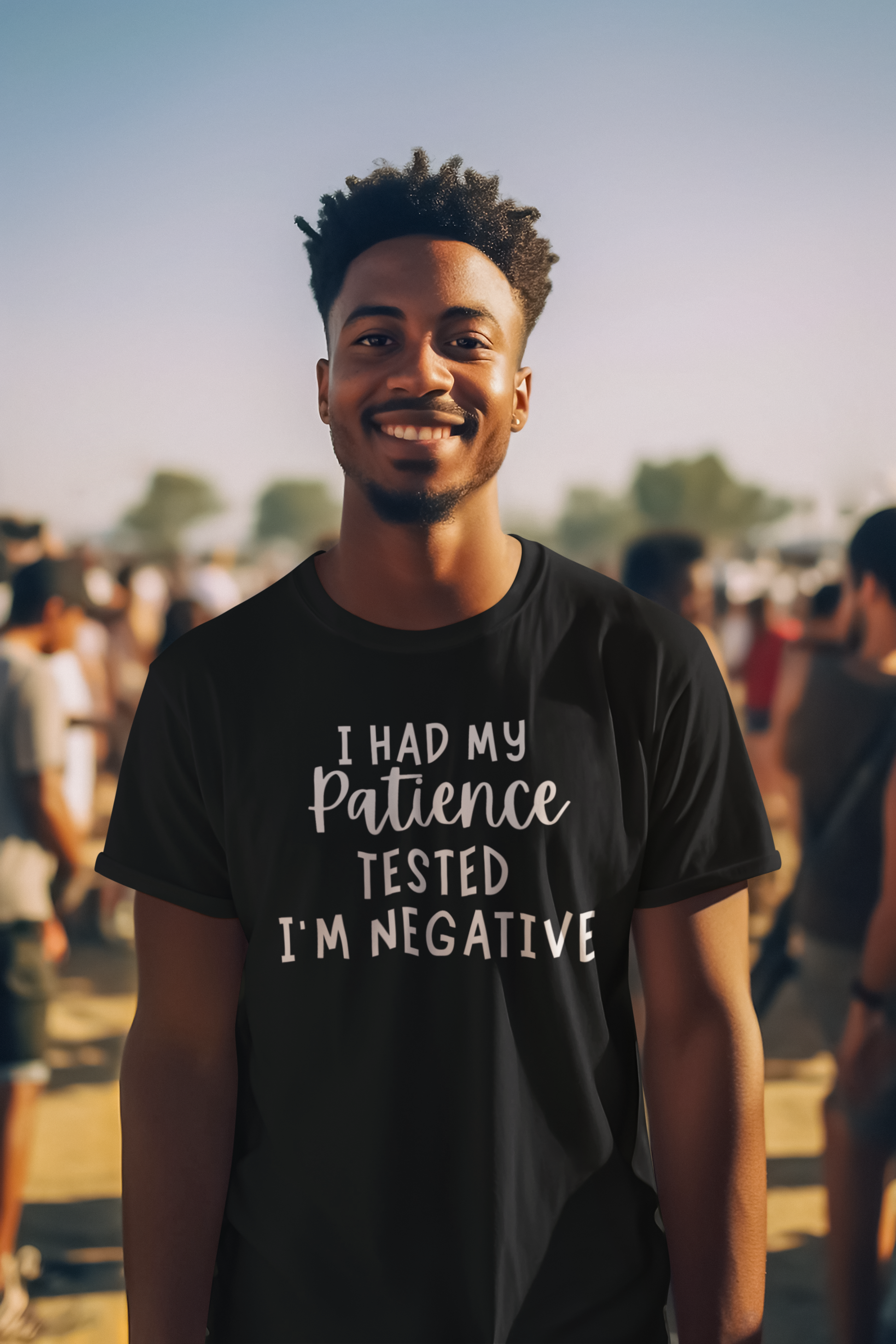 I had my patience tested Im negative, round neck t-shirt - color - black