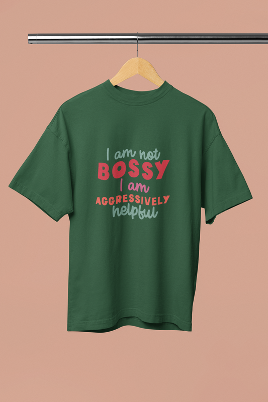 Unisex Oversized Slogan Tshirt - Bossy