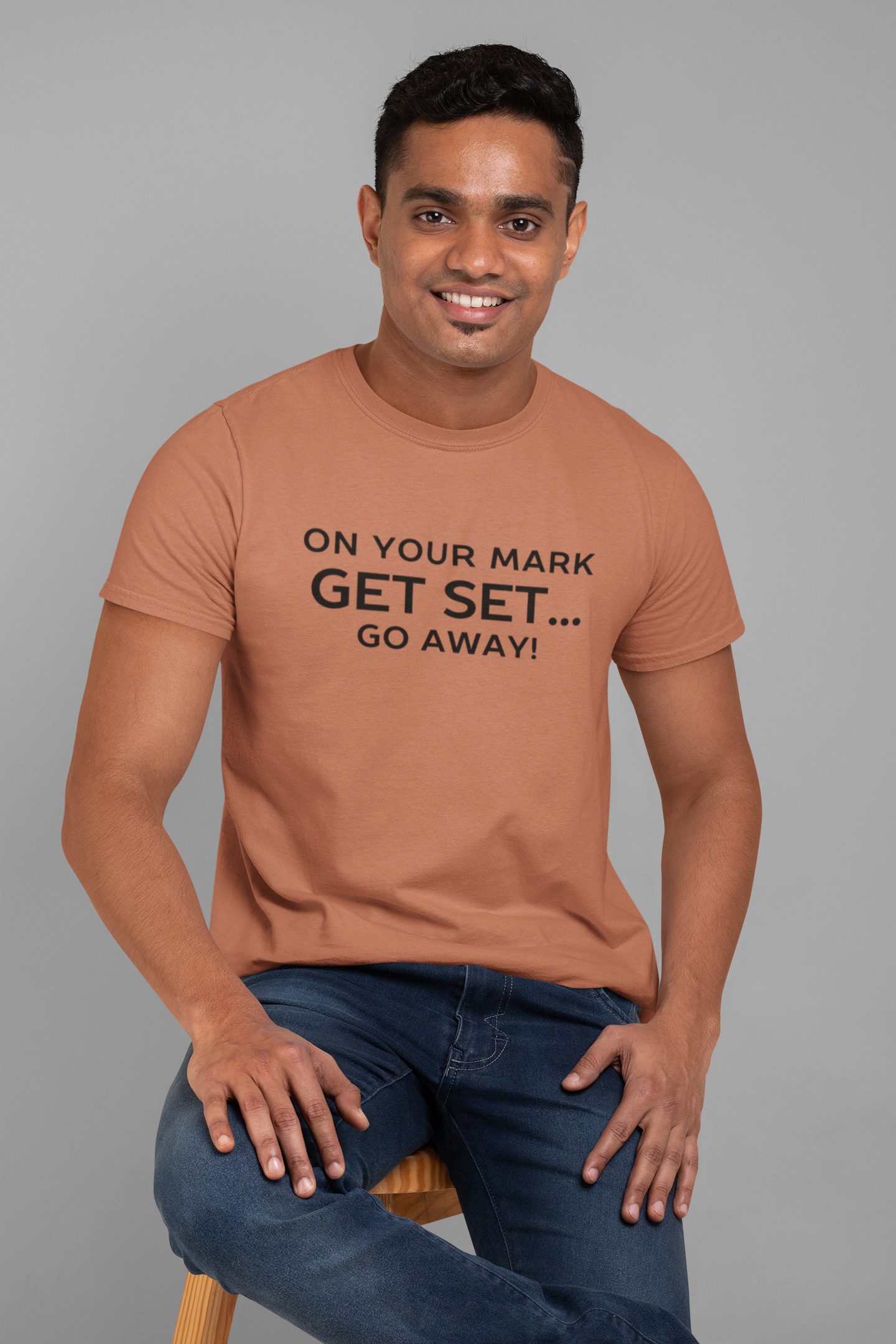 Unisex - On your marks, get set, go away Puff print t-shirt