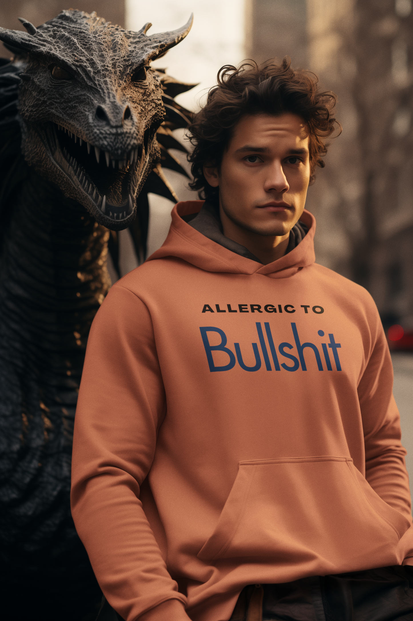 Allergic to bullshit- Front slogan print sweatshirt