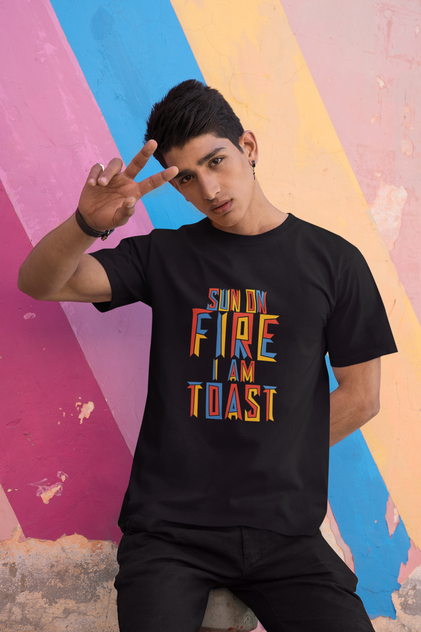 Unisex Round Neck Regular Tshirt -Sun on Fire