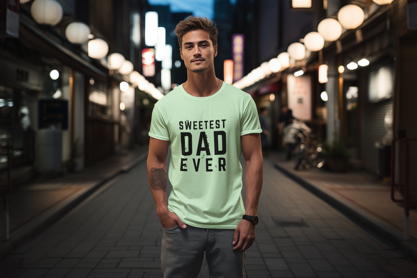 Sweetest dad ever - Front and back print