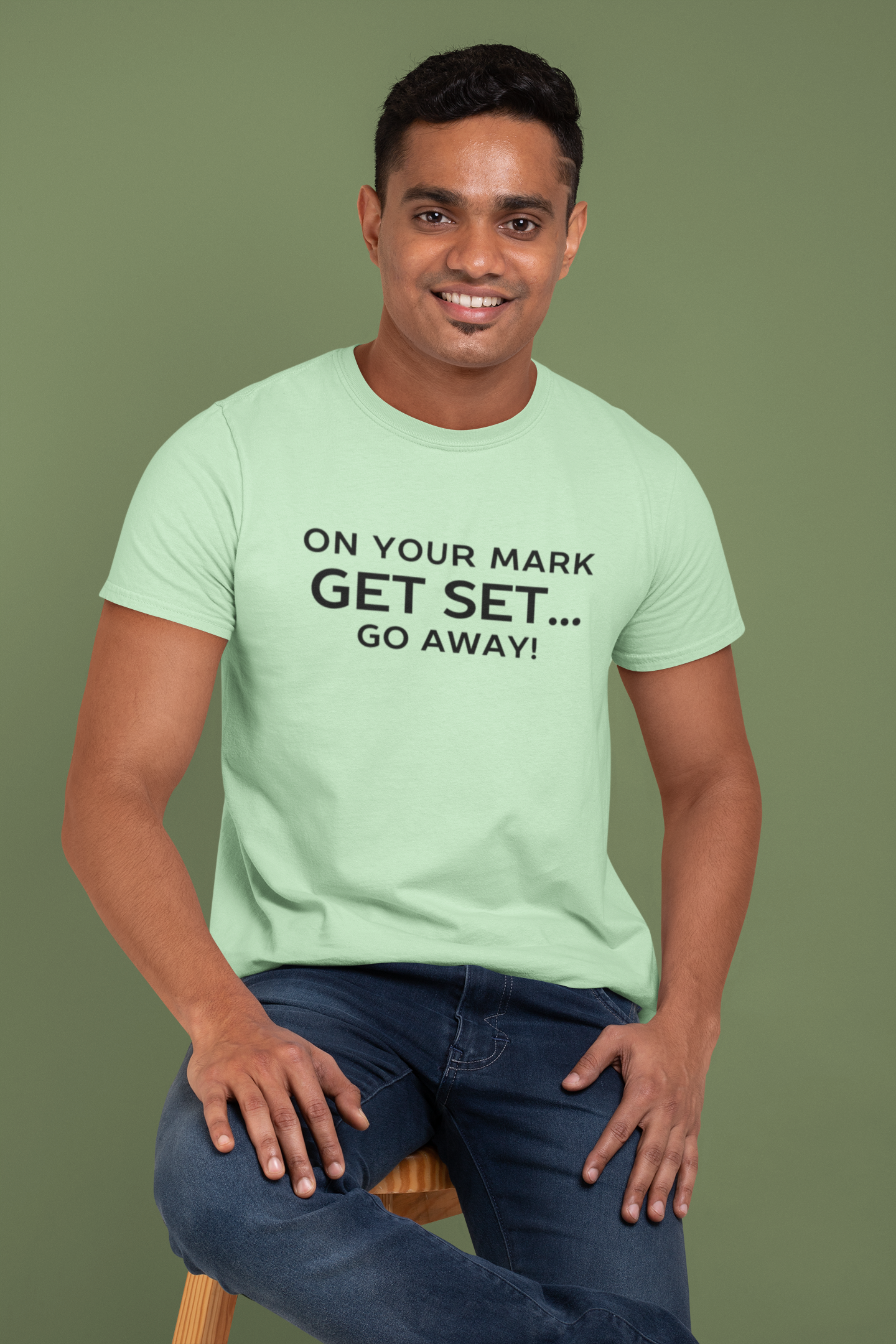 Unisex - On your marks, get set, go away Puff print t-shirt