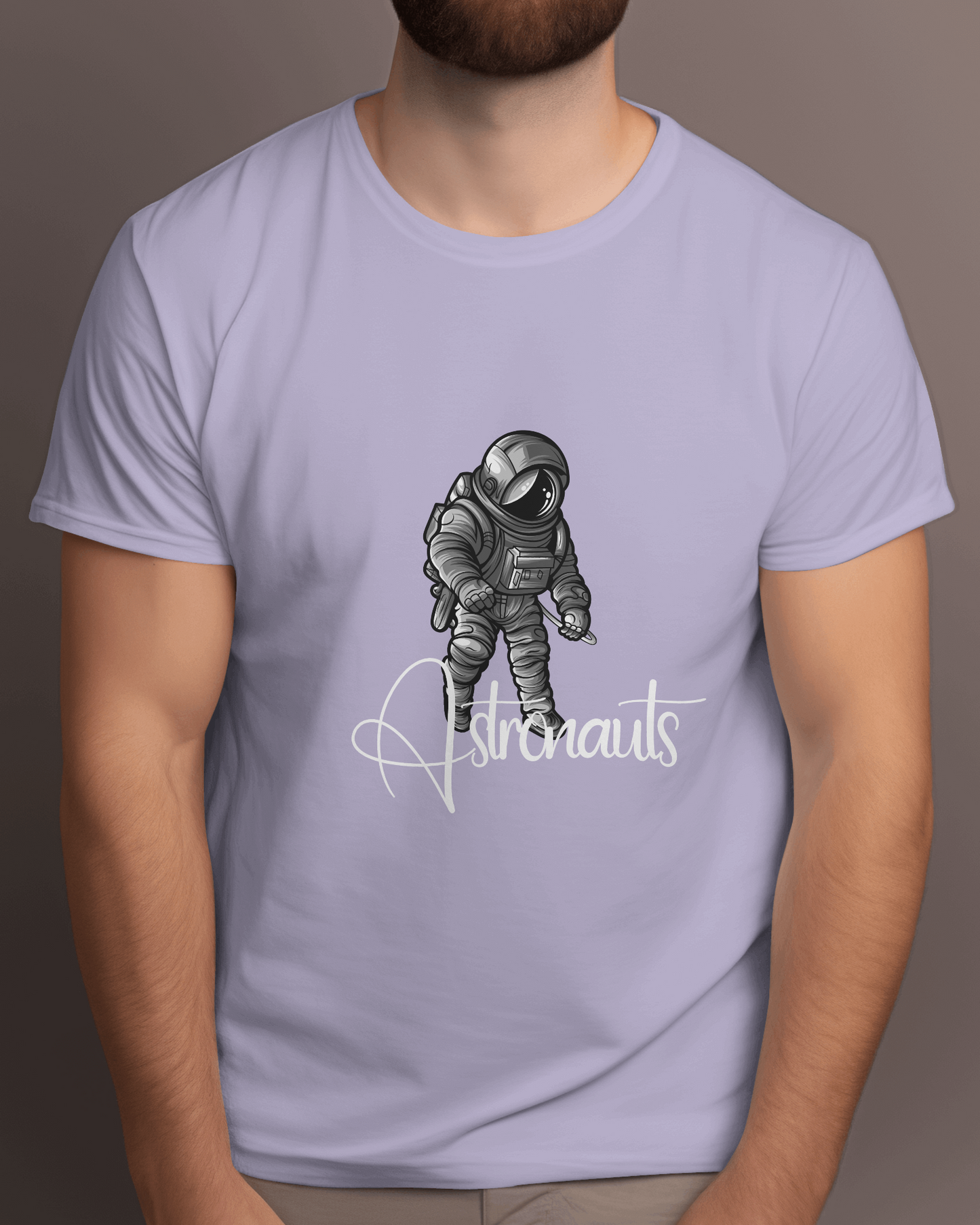 Men's Round Neck Half Sleeve Tshirt- Astronaut