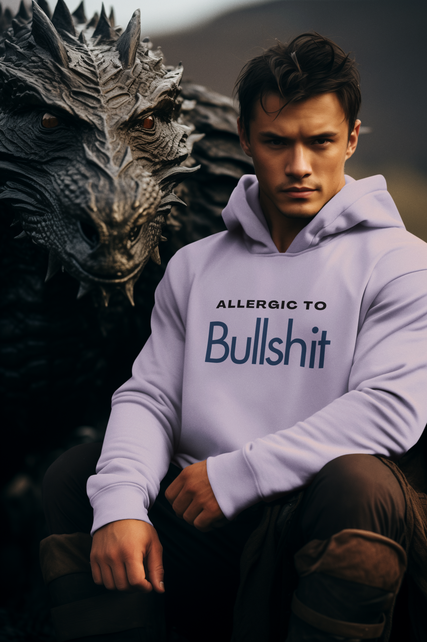 Allergic to bullshit- Front slogan print sweatshirt