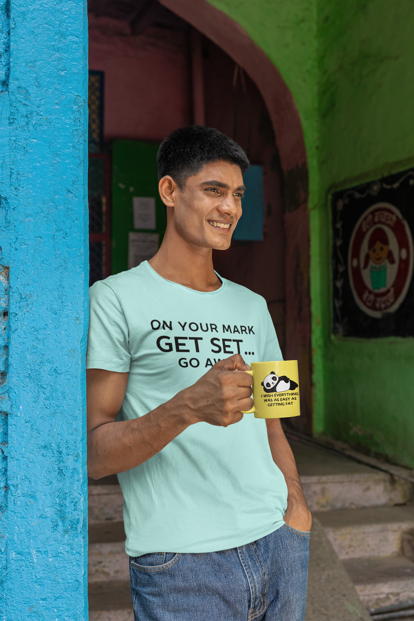 Unisex - On your marks, get set, go away Puff print t-shirt