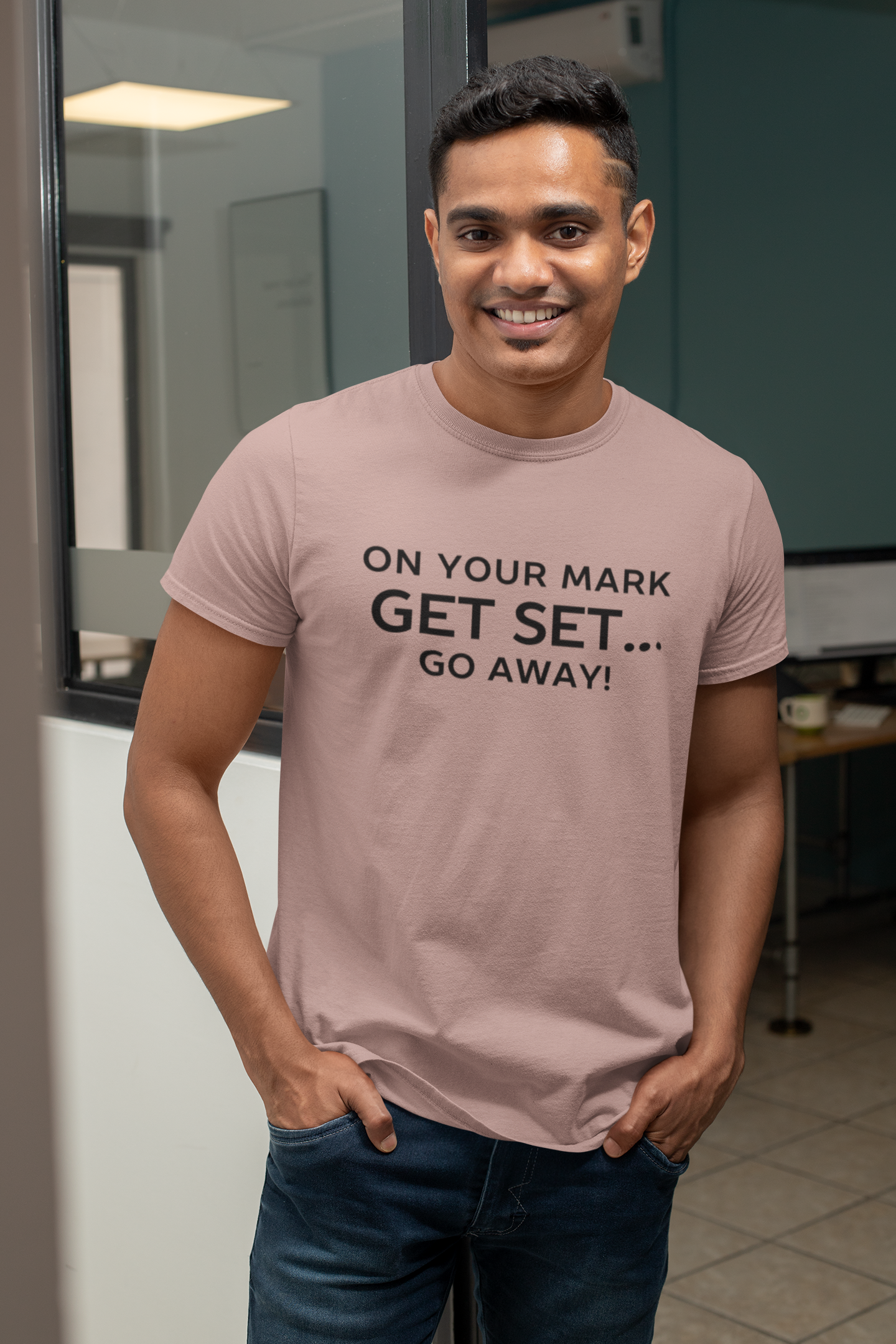 Unisex - On your marks, get set, go away Puff print t-shirt