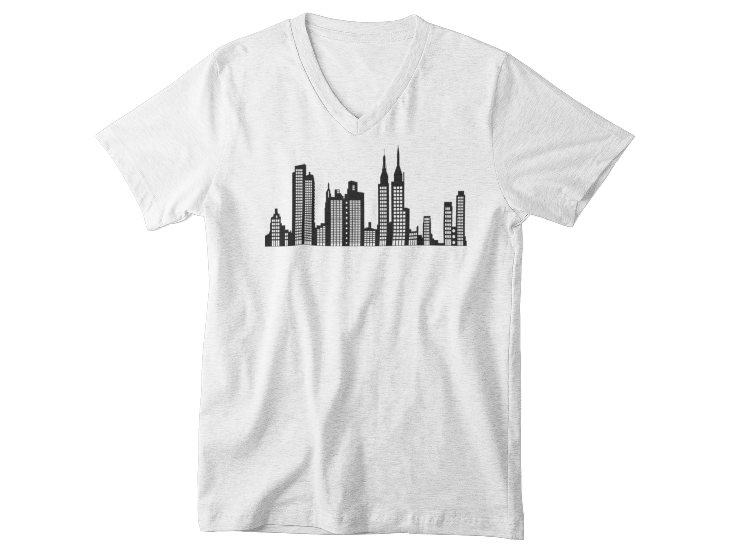 V neck Mens Tshirt City Lights