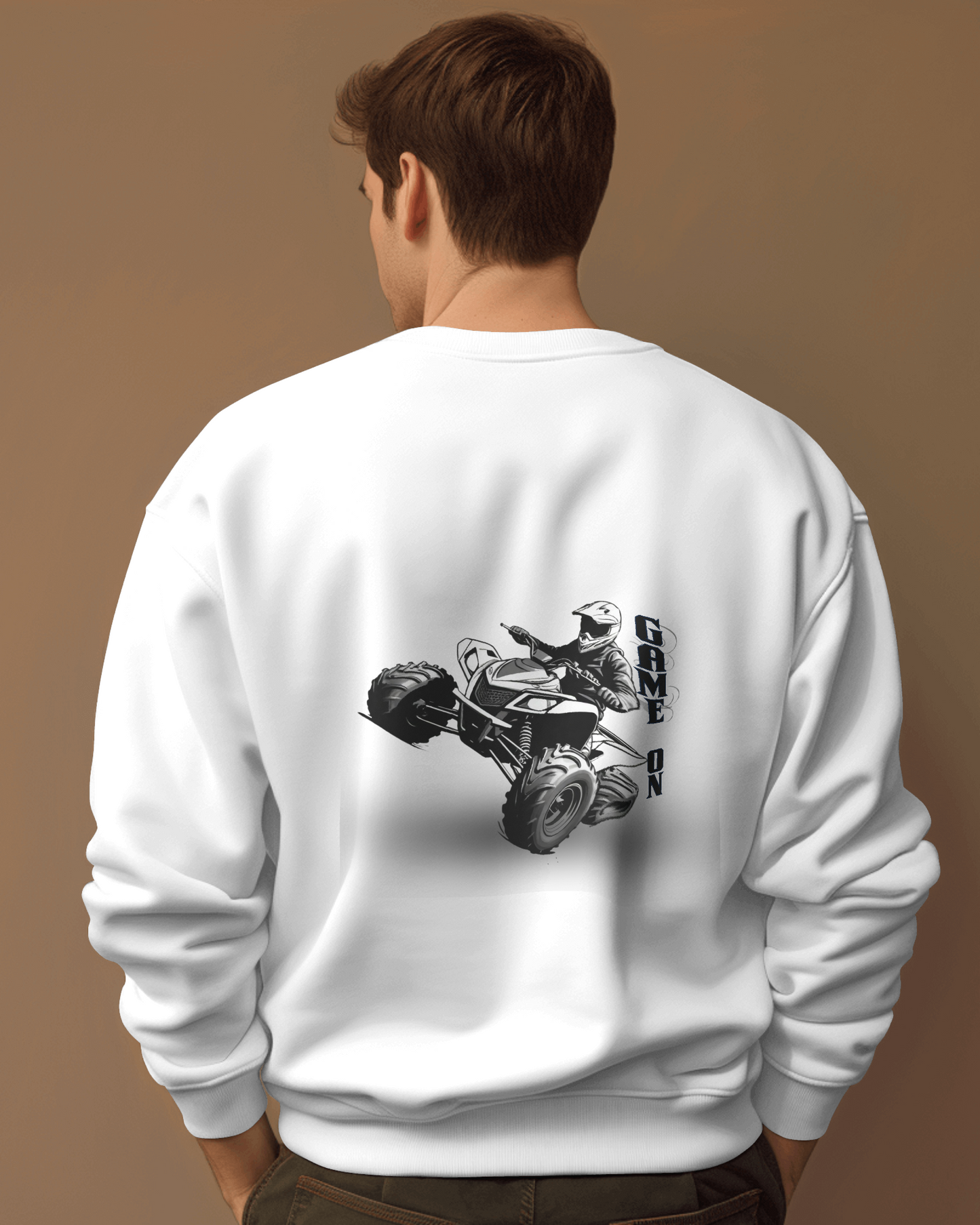 Round Neck Oversized Sweatshirt - I love Quadbikes