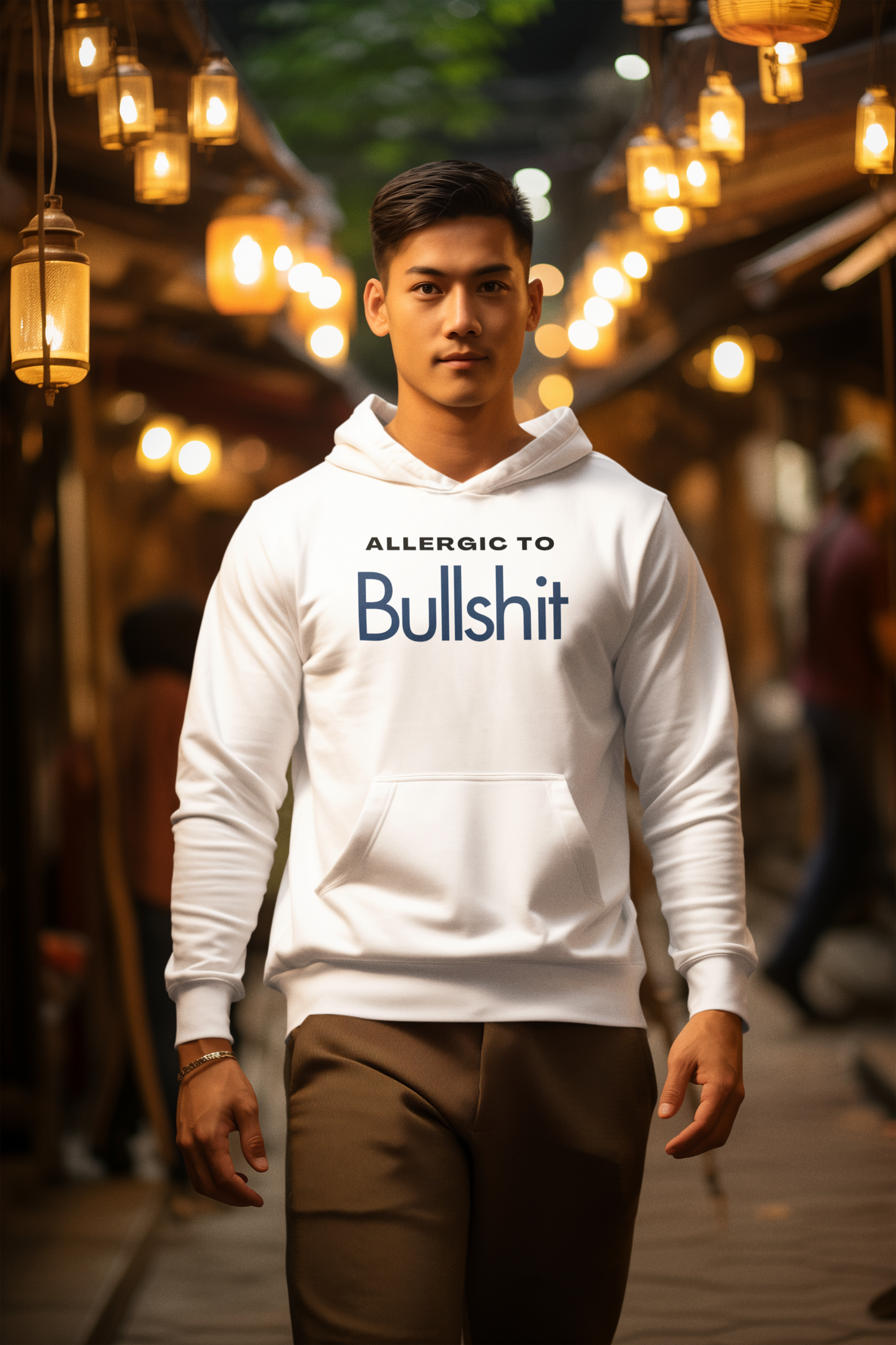 Allergic to bullshit- Front slogan print sweatshirt