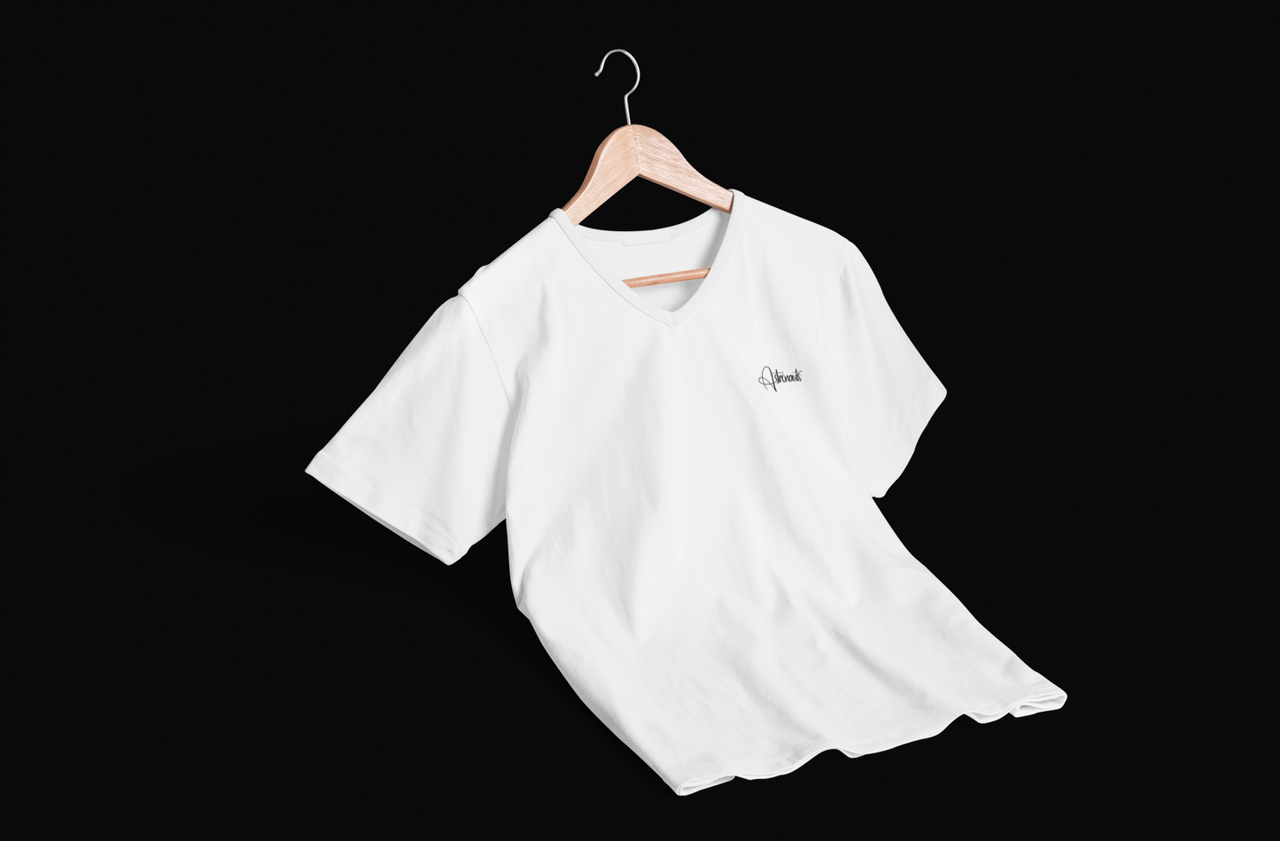 V neck Astronaut Cotton mens logo T-shirt