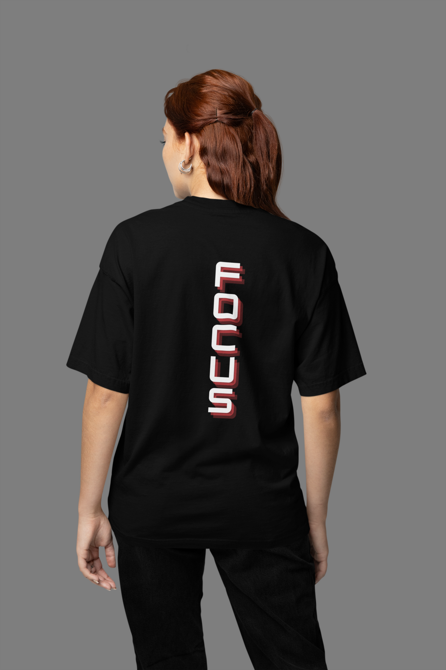 Focus- Oversized Round Neck 220 Gsm Casual T-shirt