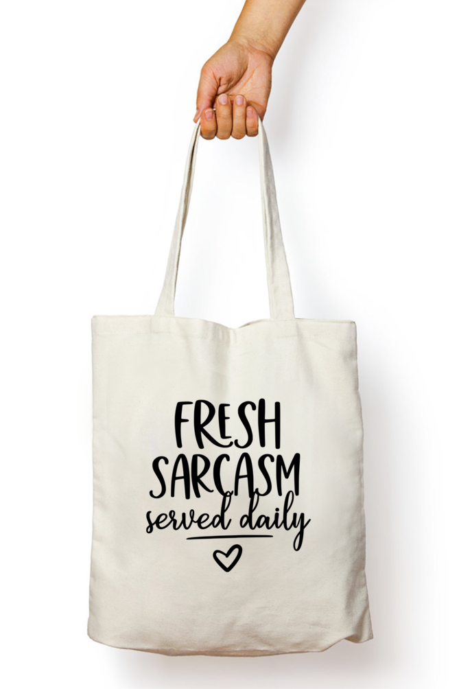 Tote bag- Zipper - Fresh sarcasm served daily